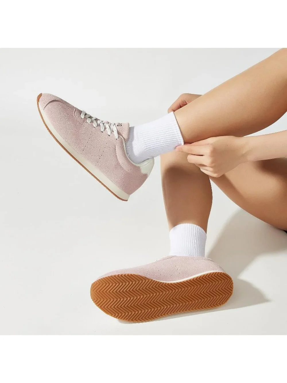 Women's Pink Comfortable Low Top Classic Retro Running Lightweight Sneakers
